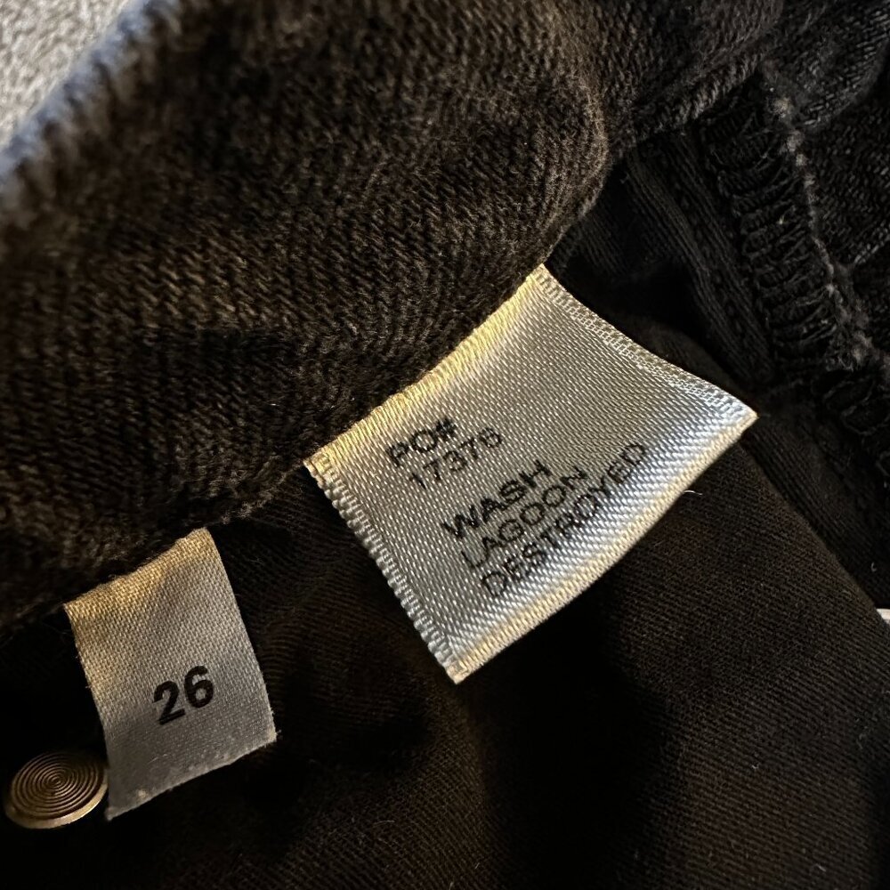 Reformation Jeans Cynthia High Rise Straight Lagoon Destroyed Black 26 - Picture 7 of 12